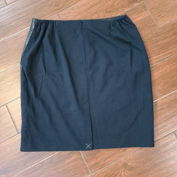 Talbots Woman‎ Pencil Skirt Black Lamb Skin Front Jersey Knit Back Size 16W NWOT - Picture 4 of 9